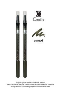 Cecile 2'li Mat Pastel Haki Kalıcı Kalın Uçlu Kalem Eyeliner