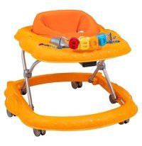 Baby2Go 23841 Alfabetik Harfler 6 Tekerlekli 3 Kademeli Oyuncaklı Müzikli Örümcek Yürüteç Turuncu