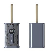 Shaza 10000 mAh Hızlı Şarj Micro Lightning - Type C - USB Powerbank Gri