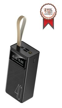 Torima 40000 mAh Hızlı Şarj Dijital Göstergeli Micro Lightning - Type C - USB Powerbank Siyah