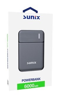Sunix Pb-21 6000 mAh Hızlı Şarj Micro Type C - USB Powerbank Siyah