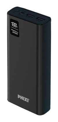 Phixi Force Qc2220 20000 mAh Hızlı Şarj Micro Type C - USB Powerbank Siyah