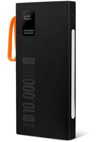 Powerway Qc10 10000 mAh Hızlı Şarj Mini USB Powerbank Siyah