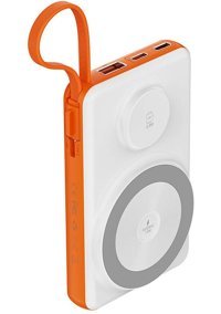 Wiwu 10000 mAh Hızlı Şarj Mıknatıslı Type C - USB Kablosuz Powerbank Turuncu