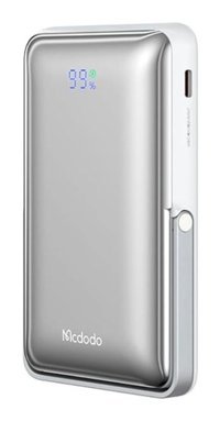 Mcdodo Mc-0690 10000 Mah Hızlı Şarj Mıknatıslı Type C - USB Kablosuz Powerbank Gümüş