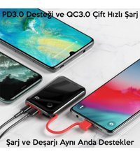 Baseus Mını S 3A 10000 mAh Hızlı Şarj Type C Powerbank Siyah