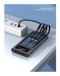 Alphone 30000 mAh Güneş Enerjili Hızlı Şarj Işıklı Micro USB Powerbank Siyah