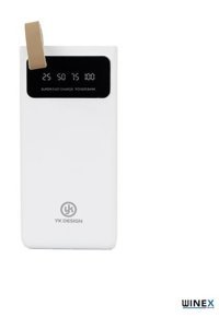 Winex Yk89 50000 mAh Hızlı Şarj Micro Lightning - Type C - USB Powerbank Beyaz