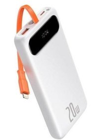Baseus 10000 mAh Dijital Göstergeli Mini USB Powerbank Beyaz