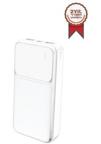 FullMoon P-1020 20000 mAh Hızlı Şarj Mini USB Powerbank Beyaz