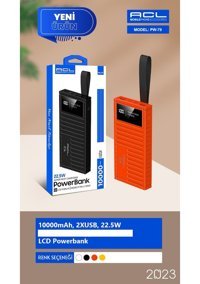 Acl 10000 mAh Micro Type C - USB Powerbank Beyaz
