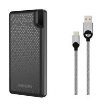 Philips Dlp2010Nb/62 10000 mAh Hızlı Şarj Micro Type C - USB Powerbank Gri - Siyah