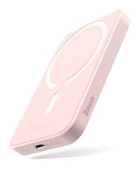 Baseus 6000 mAh Mıknatıslı Mini USB Kablosuz Powerbank Pembe