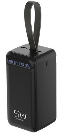 Fuchsia Pb58 50000 mAh Hızlı Şarj Dijital Göstergeli Type C Powerbank Siyah
