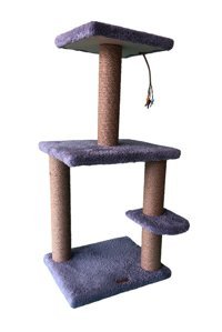 Armoni Oturaklı Oyuncaklı Katlı Kedi Tırmalama Tahtası Mavi