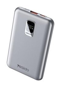 Yesido Yp46 10000 mAh Güneş Enerjili Hızlı Şarj Micro Lightning - Type C - USB Powerbank Gri