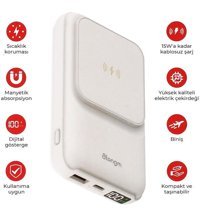 Atongm 10000 mAh Mıknatıslı Type C - USB Powerbank Beyaz