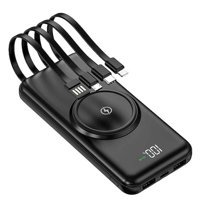 Sprange Sr-P13W 16000 mAh Hızlı Şarj Mıknatıslı Micro Lightning - Type C - USB Kablosuz Powerbank Siyah