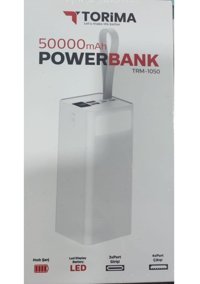 Mcdodo Trm-1050 50000 mAh Hızlı Şarj Micro Lightning - Type C - USB Powerbank Beyaz