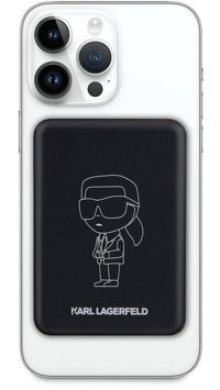 Karl Lagerfeld 3000 mAh Hızlı Şarj Mıknatıslı Işıklı Type C Powerbank Siyah