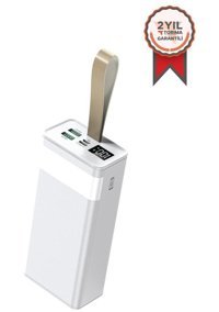 FullMoon Trm-1033 30000 mAh Hızlı Şarj Micro Lightning - Type C - USB Powerbank Beyaz