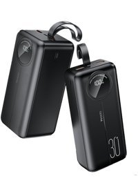 QPen Yp42 30000 mAh Hızlı Şarj Dijital Göstergeli USB Powerbank Siyah