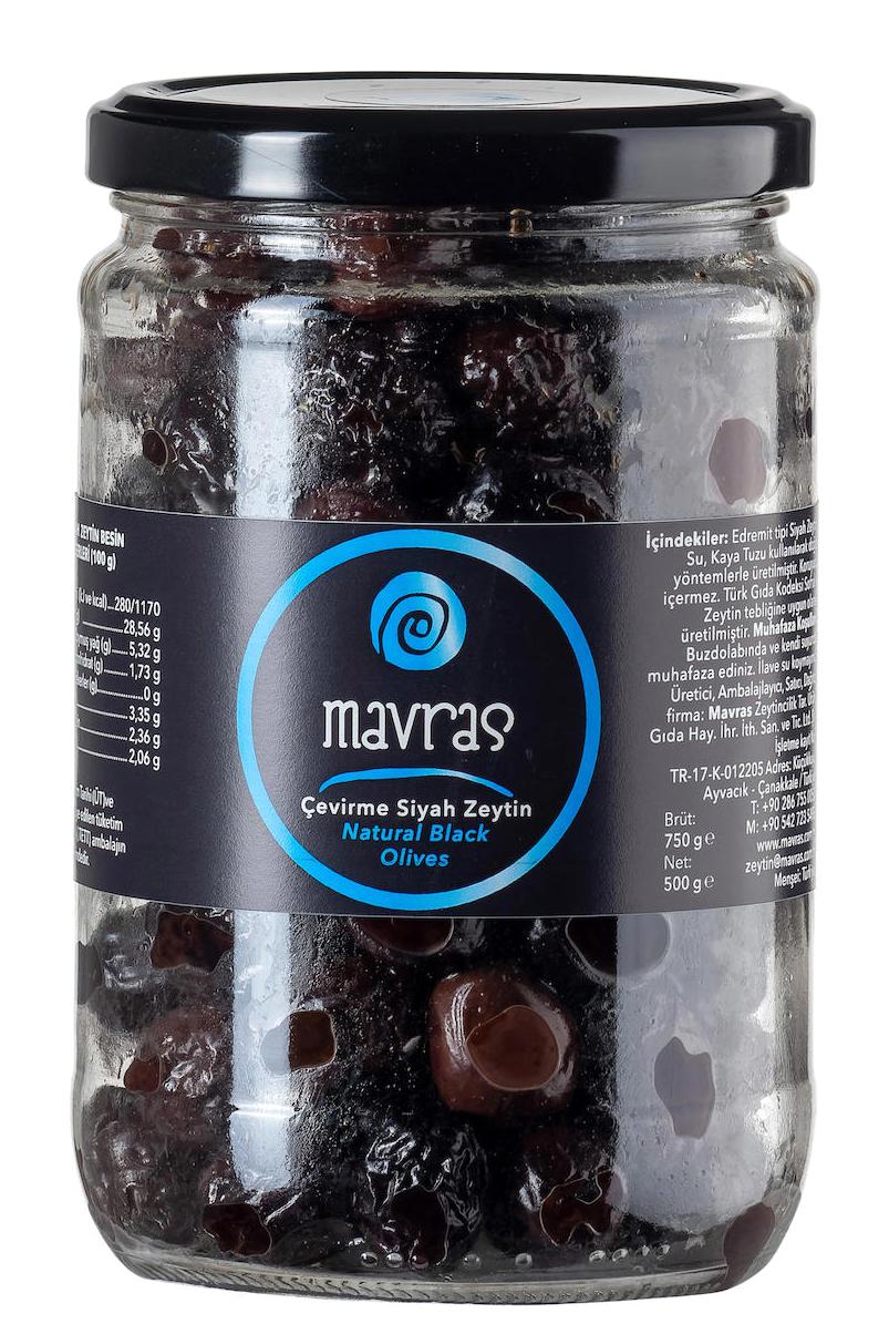 Mavras Az Tuzlu Sele Siyah Zeytin Pet Kavanoz 500 gr