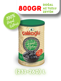 Çalıkoğlu Az Tuzlu Gemlik Yeşil Zeytin Teneke 800 gr