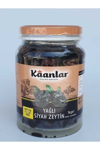 Kaanlar Tuzlu Salamura Siyah Zeytin Pet Kavanoz 1 kg