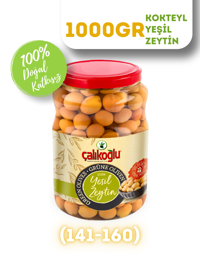 Çalıkoğlu Kokteyl Yeşil Zeytin Pet Kavanoz 1 kg