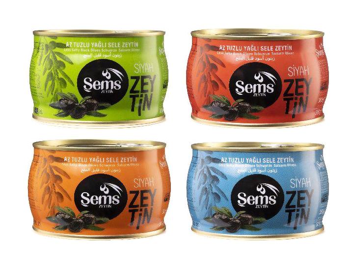 Şems Az Tuzlu Sele Siyah Zeytin Teneke 4x1.2 kg
