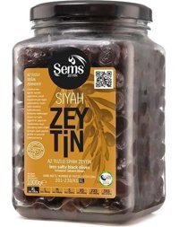 Şems Az Tuzlu Sele Siyah Zeytin Pet Kavanoz 1 kg