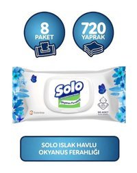 Solo Okyanus Ferahlığı 90 Yaprak 8'li Islak Mendil
