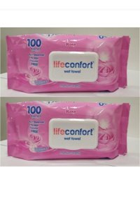 Lifeconfort Gül Kokulu 100 Yaprak 2'li Islak Mendil