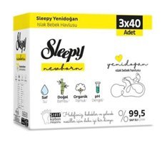 Sleepy Natural Yenidoğan 40 Yaprak 3'lü Islak Mendil