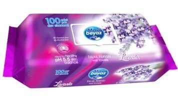 Mavi Beyaz Lavanta Kokulu 100 Yaprak Islak Mendil