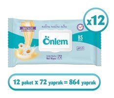 Önlem 72 Yaprak 12'li Islak Mendil