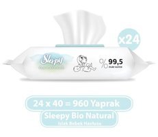 Sleepy Bio Natural Yenidoğan 40 Yaprak 24'lü Islak Mendil