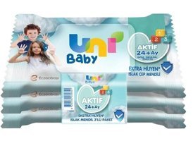 Uni Baby 15 Yaprak 3'lü Islak Mendil