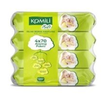 Komili Soft Yenidoğan Zeytinyağlı 70 Yaprak 4'lü Islak Mendil