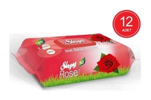Sleepy Gül Kokulu 50 Yaprak 12'li Islak Mendil