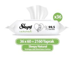 Sleepy Natural Yenidoğan Zeytinyağlı 60 Yaprak Islak Mendil