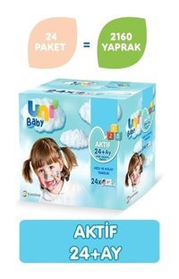 Uni Baby Aktif Hijyen 90 Yaprak 24'lü Islak Mendil