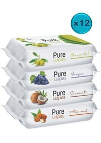 Pure Baby Wipes Zeytinyağlı 50 Yaprak 48'li Islak Mendil