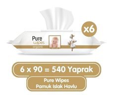 Pure Baby Wipes Organik 540 Yaprak Islak Mendil