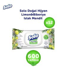 Solo Doğal Hijyen Elma Sirkesi ve Karbonat 50 Yaprak 12'li Islak Mendil