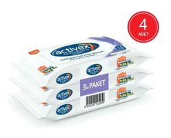 Activex Hassas Ciltler Antibakteriyel 45 Yaprak 4'lü x 3 Adet Islak Mendil