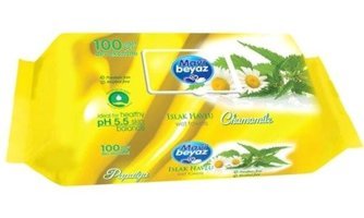 Mavi Beyaz Papatya Kokulu 100 Yaprak Islak Mendil