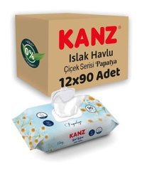 Kanz Papatya Kokulu Antibakteriyel 90 Yaprak 12'li Islak Mendil