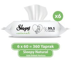 Sleepy Natural Yenidoğan 60 Yaprak 6'lı Islak Mendil
